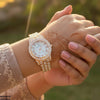 Round Stone Dial Women's Watch