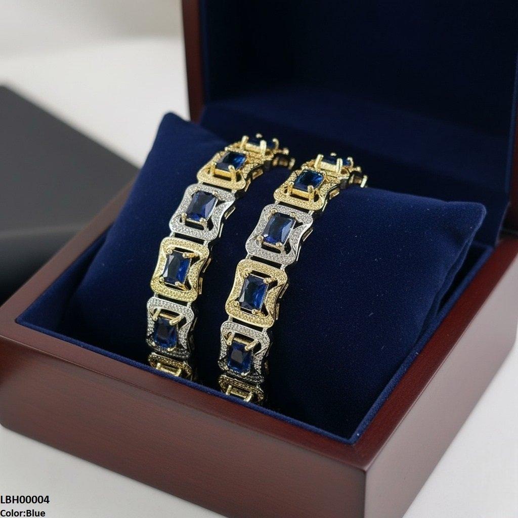 Rectangle Stone Bangle Set