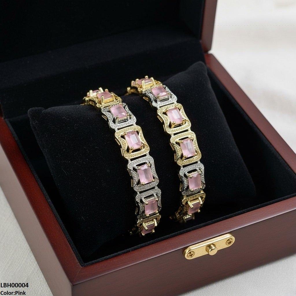 Rectangle Stone Bangle Set