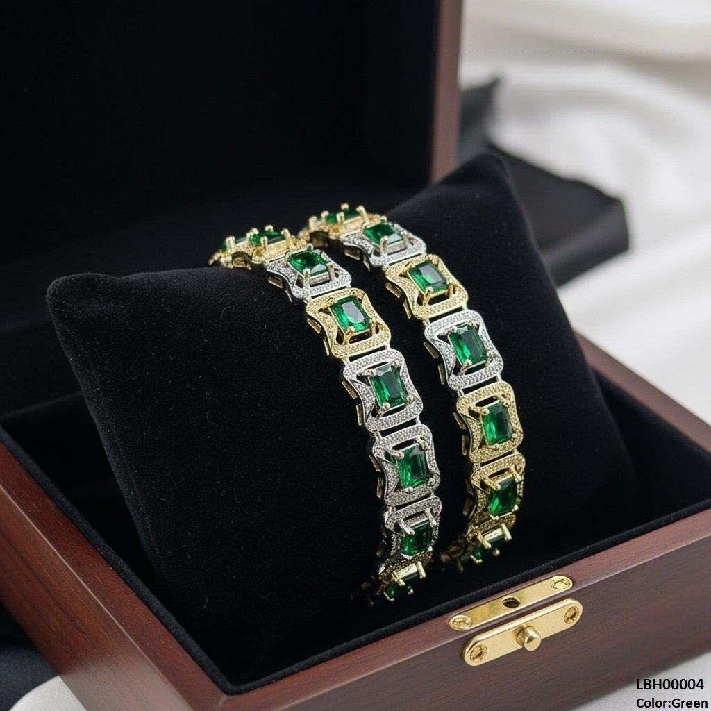 Rectangle Stone Bangle Set