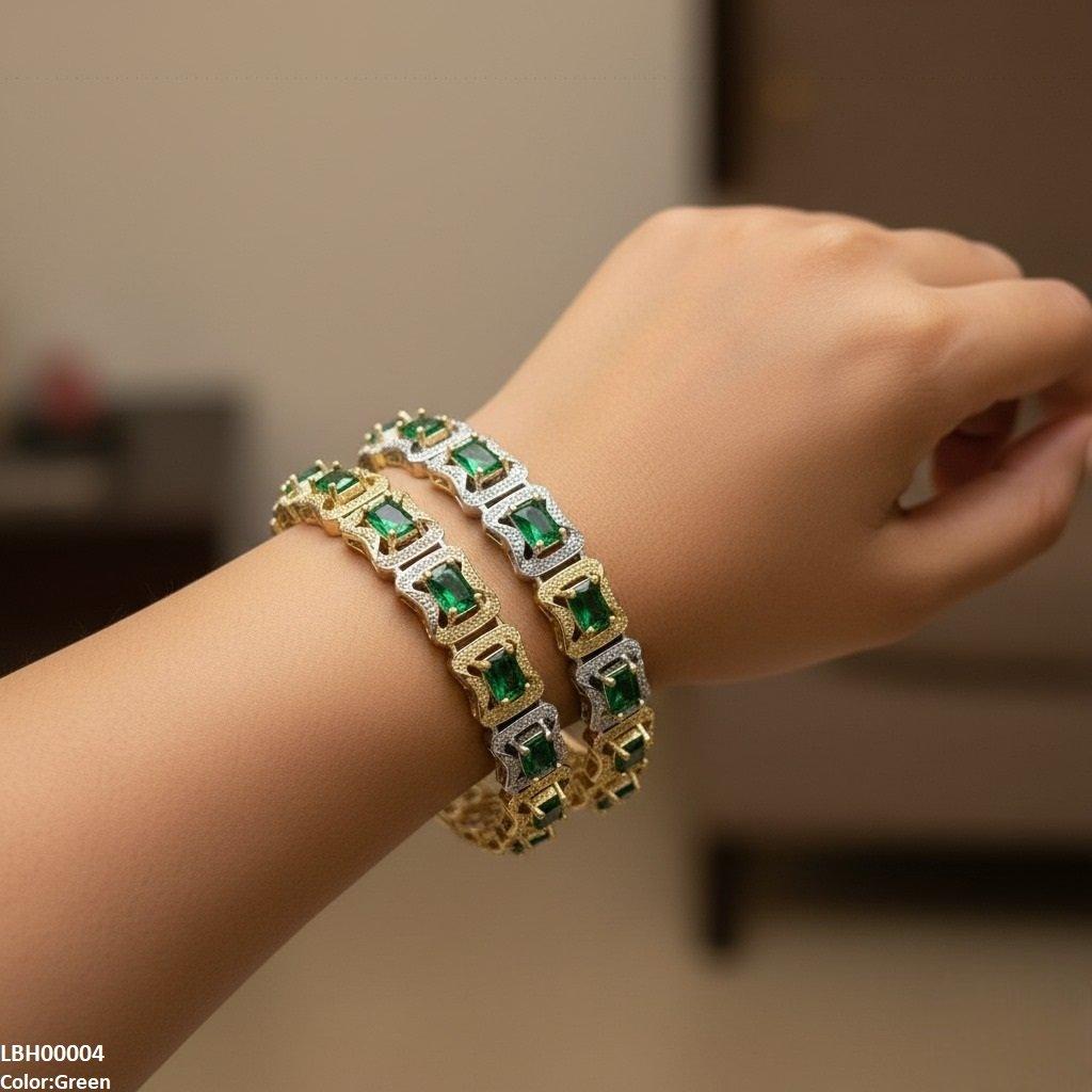 Rectangle Stone Bangle Set