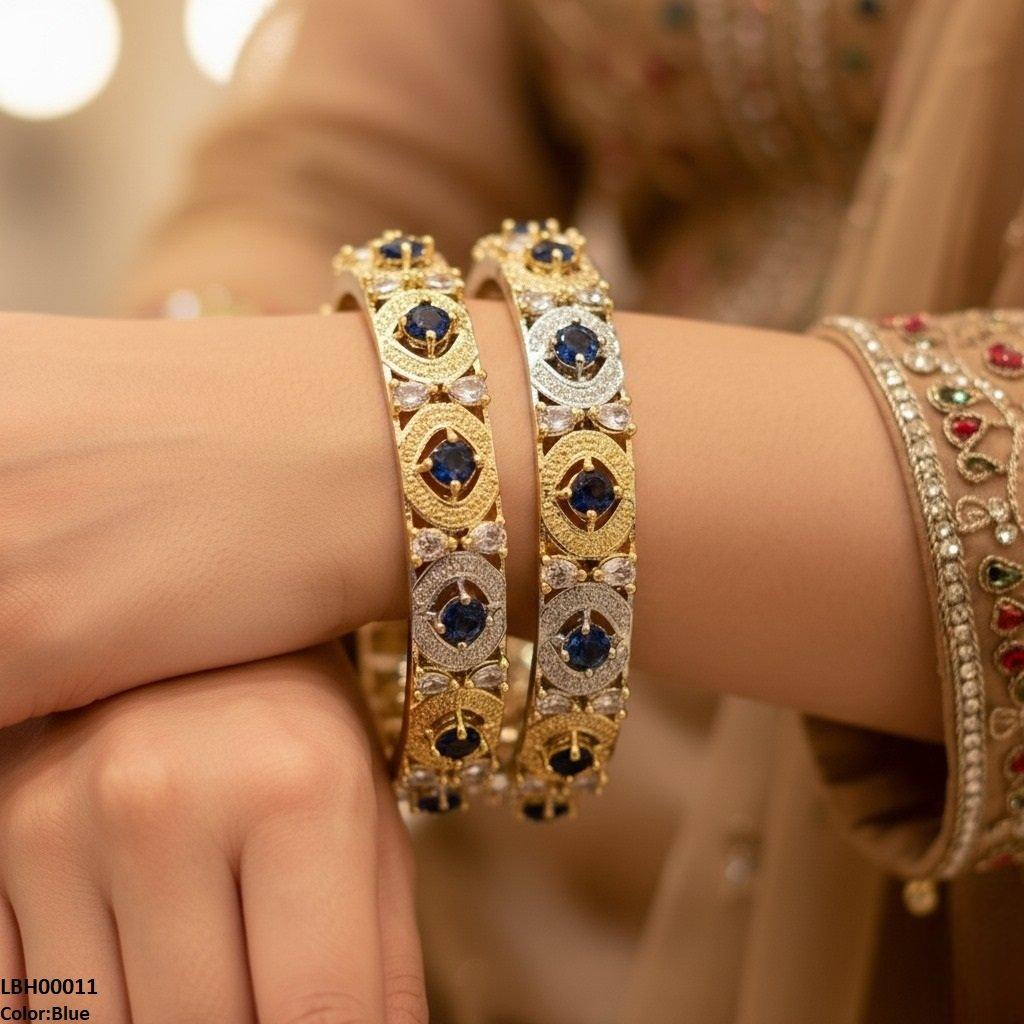 Round Stone Bangle Set