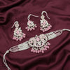 Oval/Flower Pearl Drop Choker Set