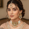 Oval/Flower Pearl Drop Choker Set