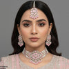 Rectangle Tear Pearl Drop Choker Set