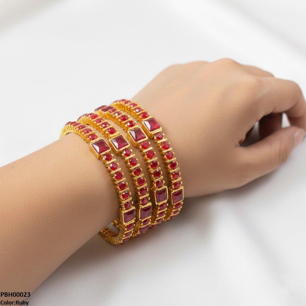 Square Round 4 Pcs Of Bangles Set