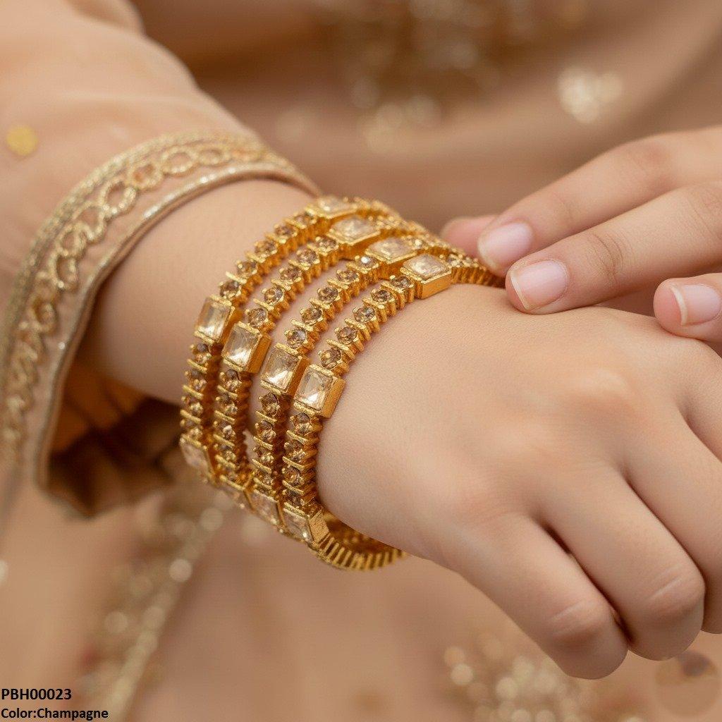 Square Round 4 Pcs Of Bangles Set