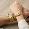 Rectangle Stone Dial Couple Watch