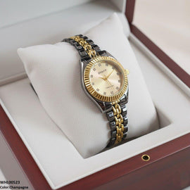 Round Black Chain Women's Watch