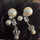 Square/Pearl Crown Drop Earrings