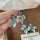 Oval Flower Drop Earrings
