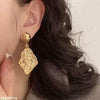 Oval Leaf Drop Earrings
