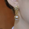Round Pearl Drop Earrings