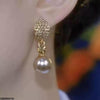 Round Pearl Drop Earrings