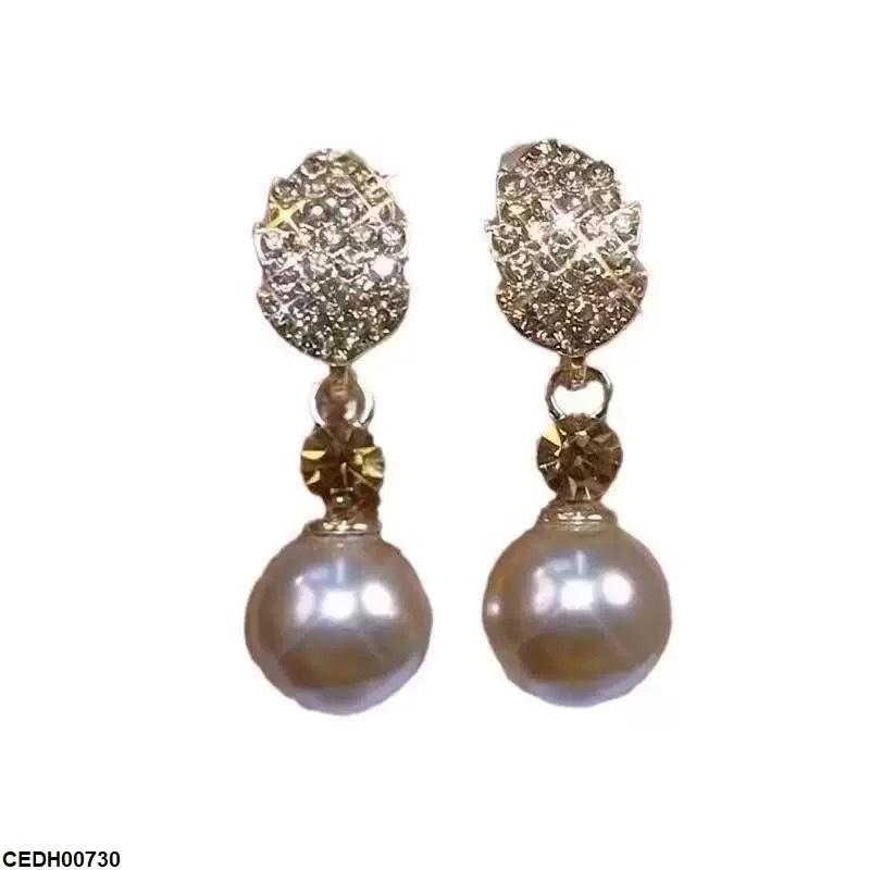 Round Pearl Drop Earrings