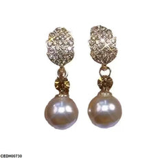 Round Pearl Drop Earrings