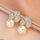 Floral Flower Pearl Drop Earrings