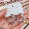 Round Triple Layer Hoops Pair