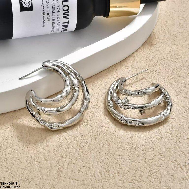 Three Layer Hoops Pair