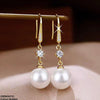 Round Pearl Drop Earrings