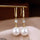 Round Pearl Drop Earrings