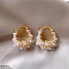 Round Pearl Hoops Pair