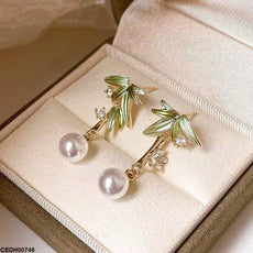 Date Palm Pearl Drop Earrings