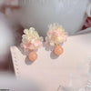 Flower Pearl Drop Earrings