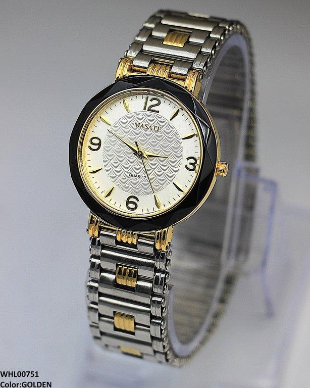 Round Black Bezel Women's Watch