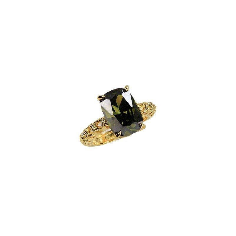 Rectangle Zircon Net Casting Ring