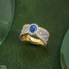 Oval/Circle Layered Zircon Ring Adjustable