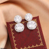 Round Zircon Stone Drop Earrings