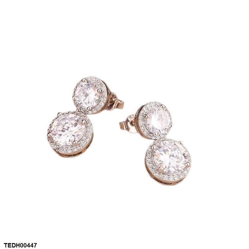 Round Zircon Stone Drop Earrings