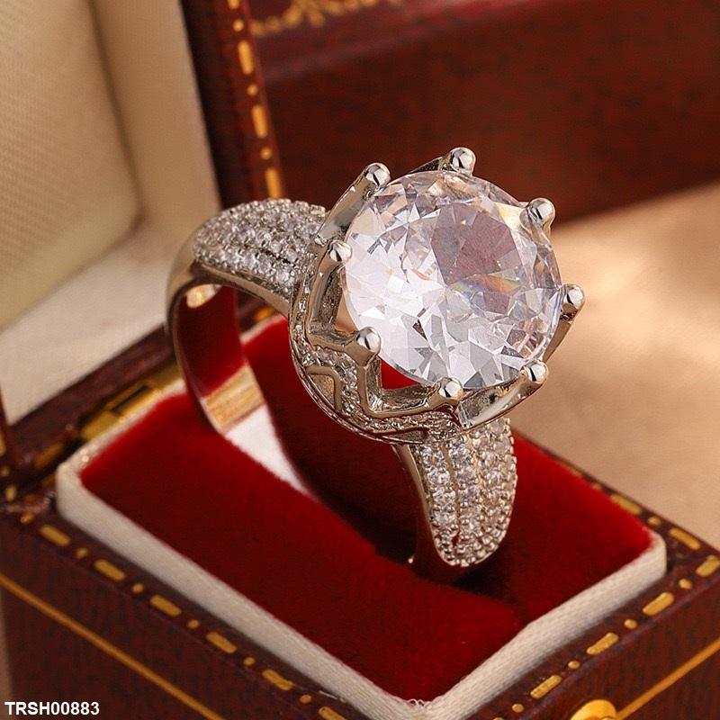 Round Cut Crown Zircon Ring