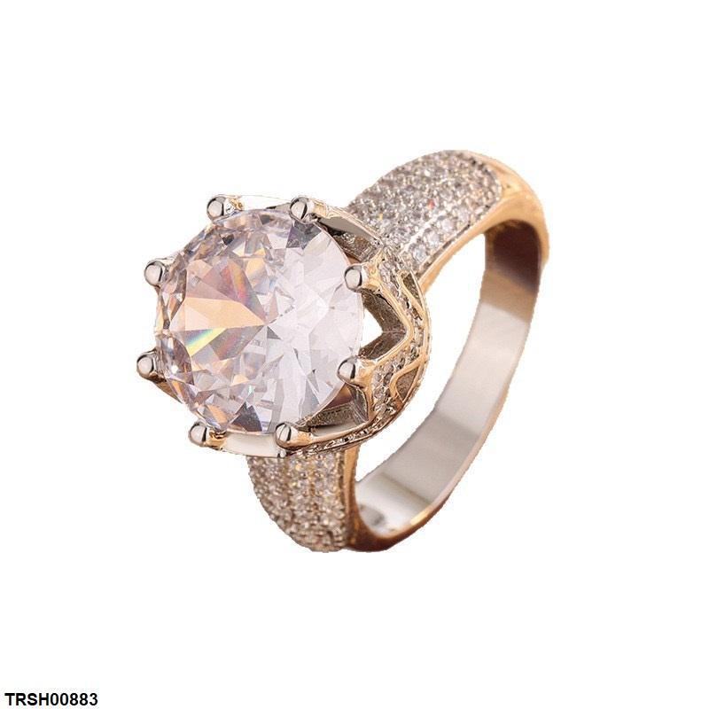 Round Cut Crown Zircon Ring