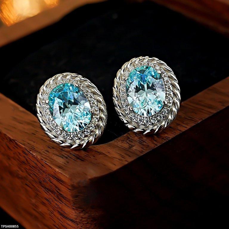 Oval Zircon Stone Pendant Set