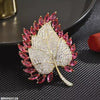 Maple Leaf Zircon Broach