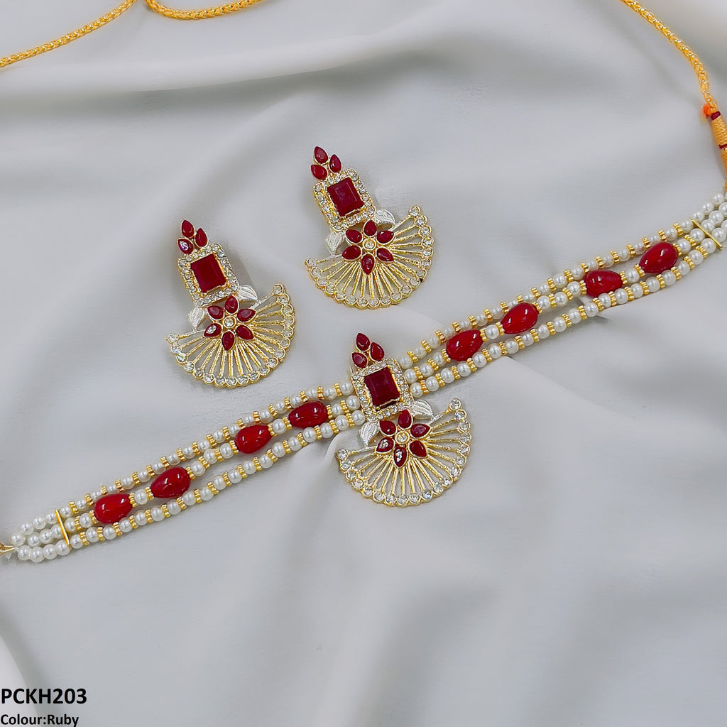 Square Flower Choker Set