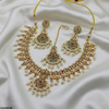 Flower Pearl Drop Necklace Set
