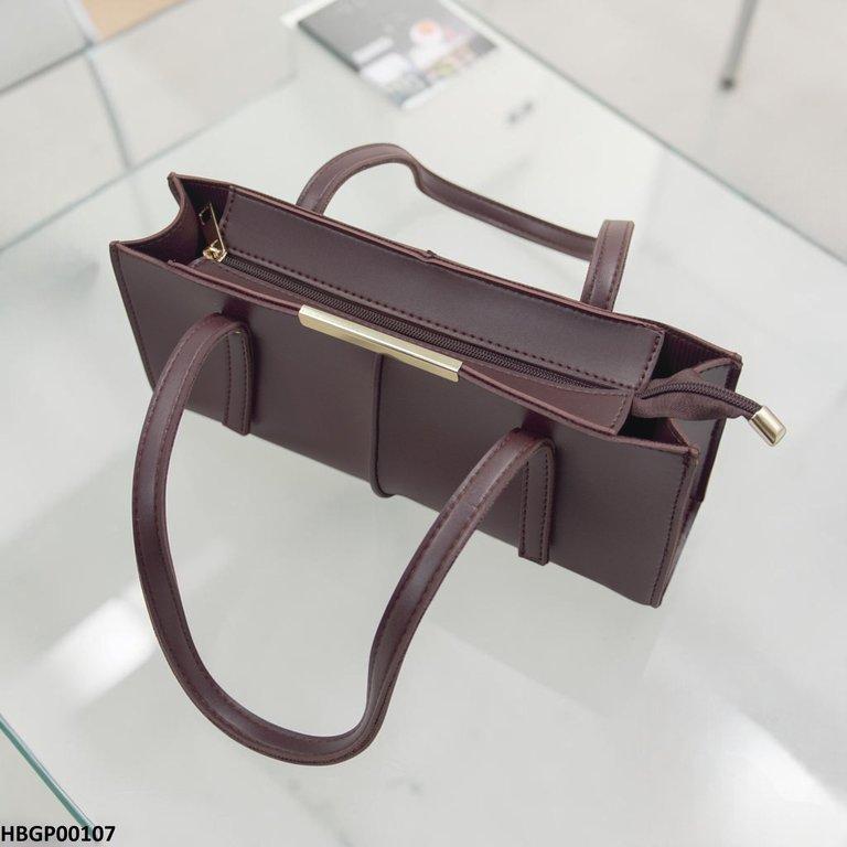 Rectangular Tote Ladies Hand Bag - Dark Brown