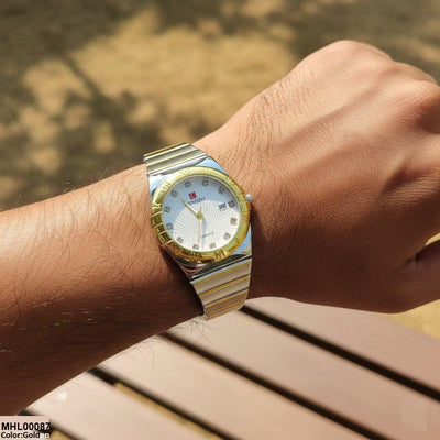 Round Two Tone Men's Watch