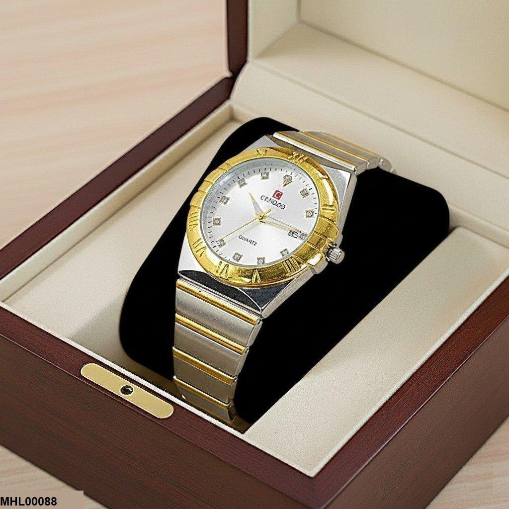 Round Gold Bazel Men's Watch