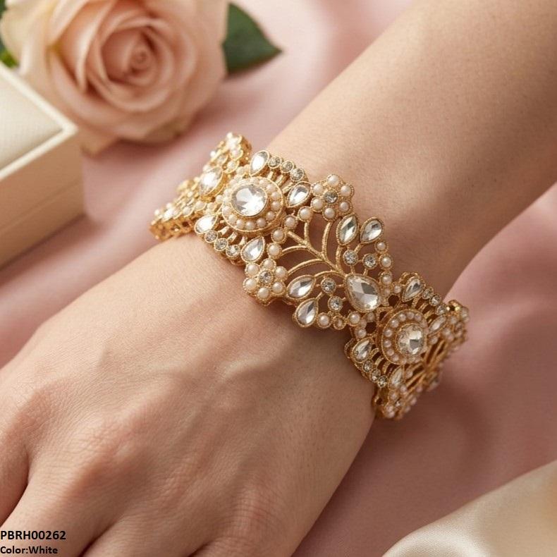 Oval/Tear Flower Adjustable Bangle