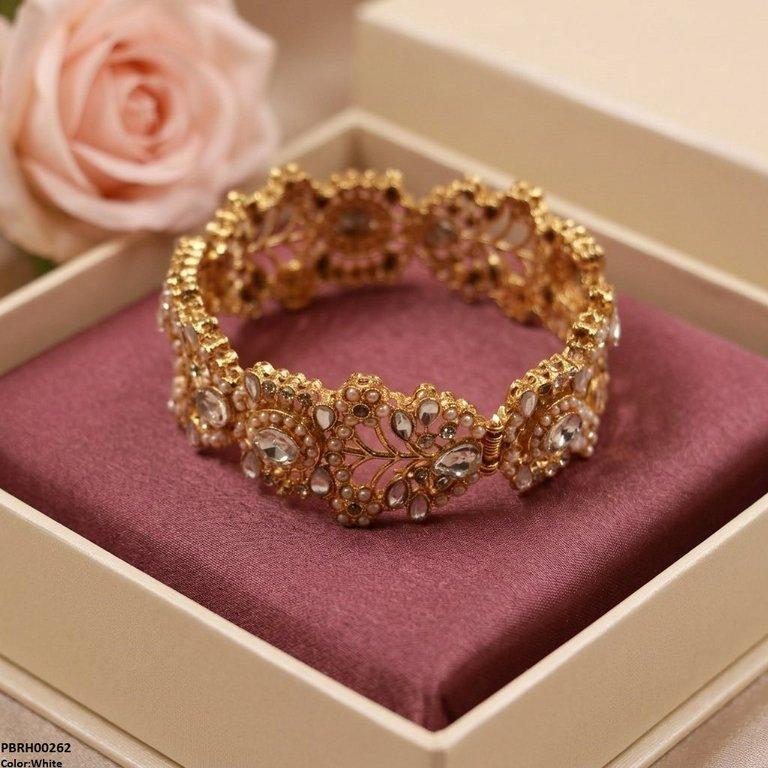 Oval/Tear Flower Adjustable Bangle