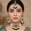 Square Flower Pearl Drop Choker Set
