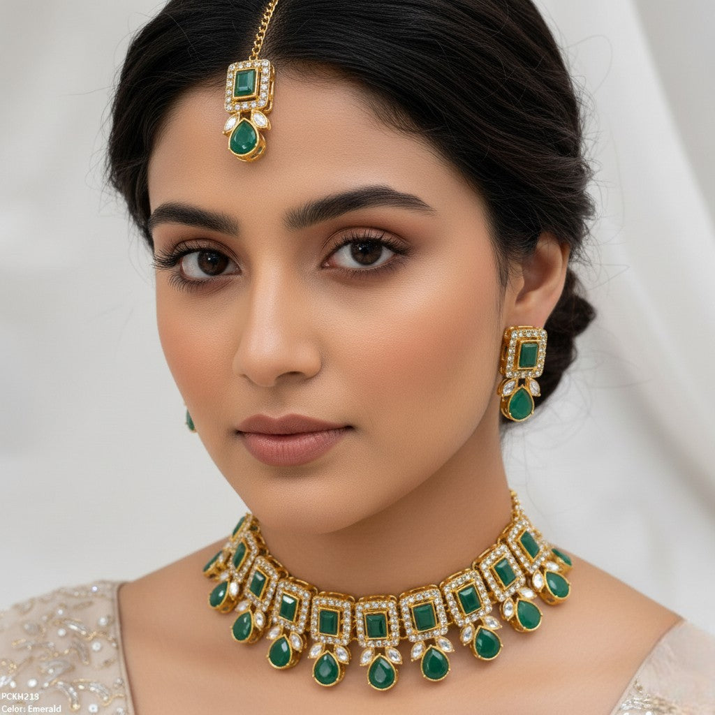Pear Rectangle Choker Set