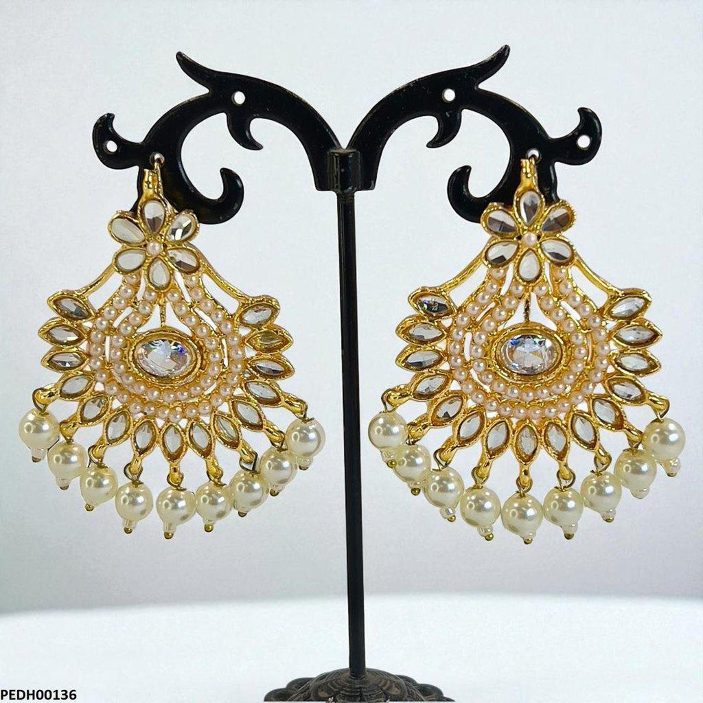 Flower Pearl Drop Earrings