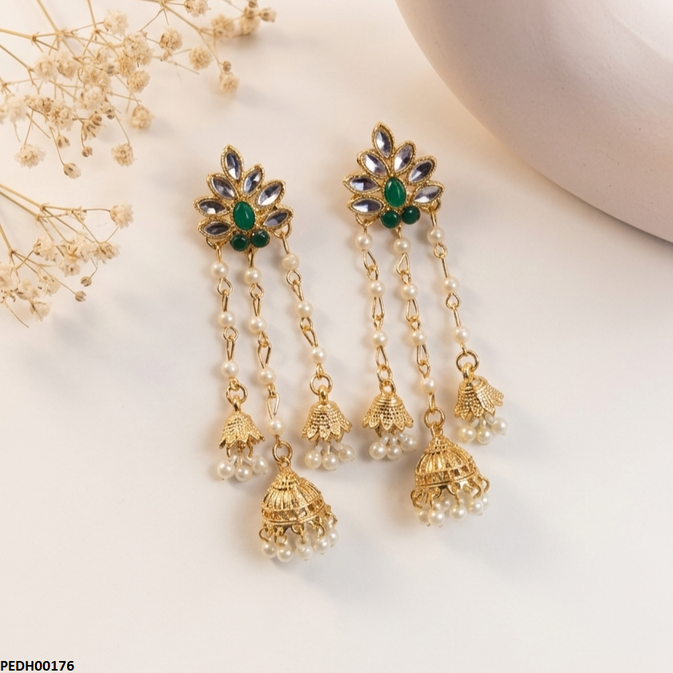 Pearl Jhumki Drop Earrings