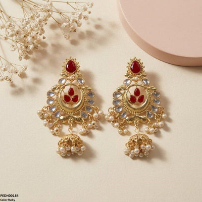 Moon Pearl Jhumki Drop Earrings