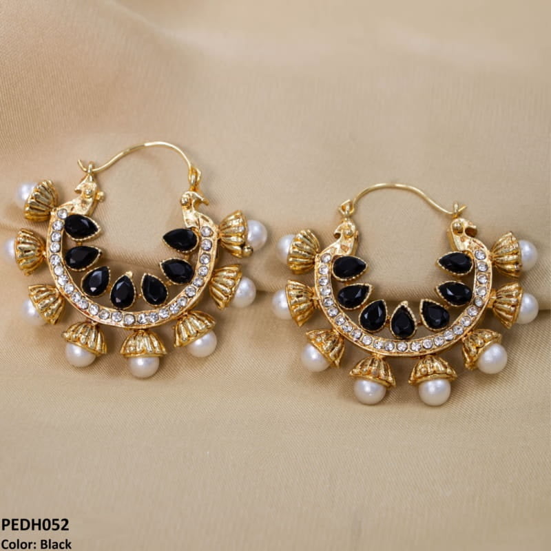 Pear Temple Ear Hoops Pair